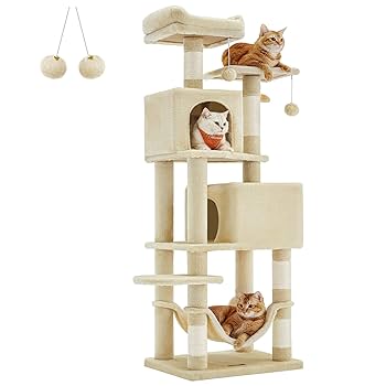 Amazon | FEANDREA キャットタワー 猫タワー スリム 大型猫 多頭